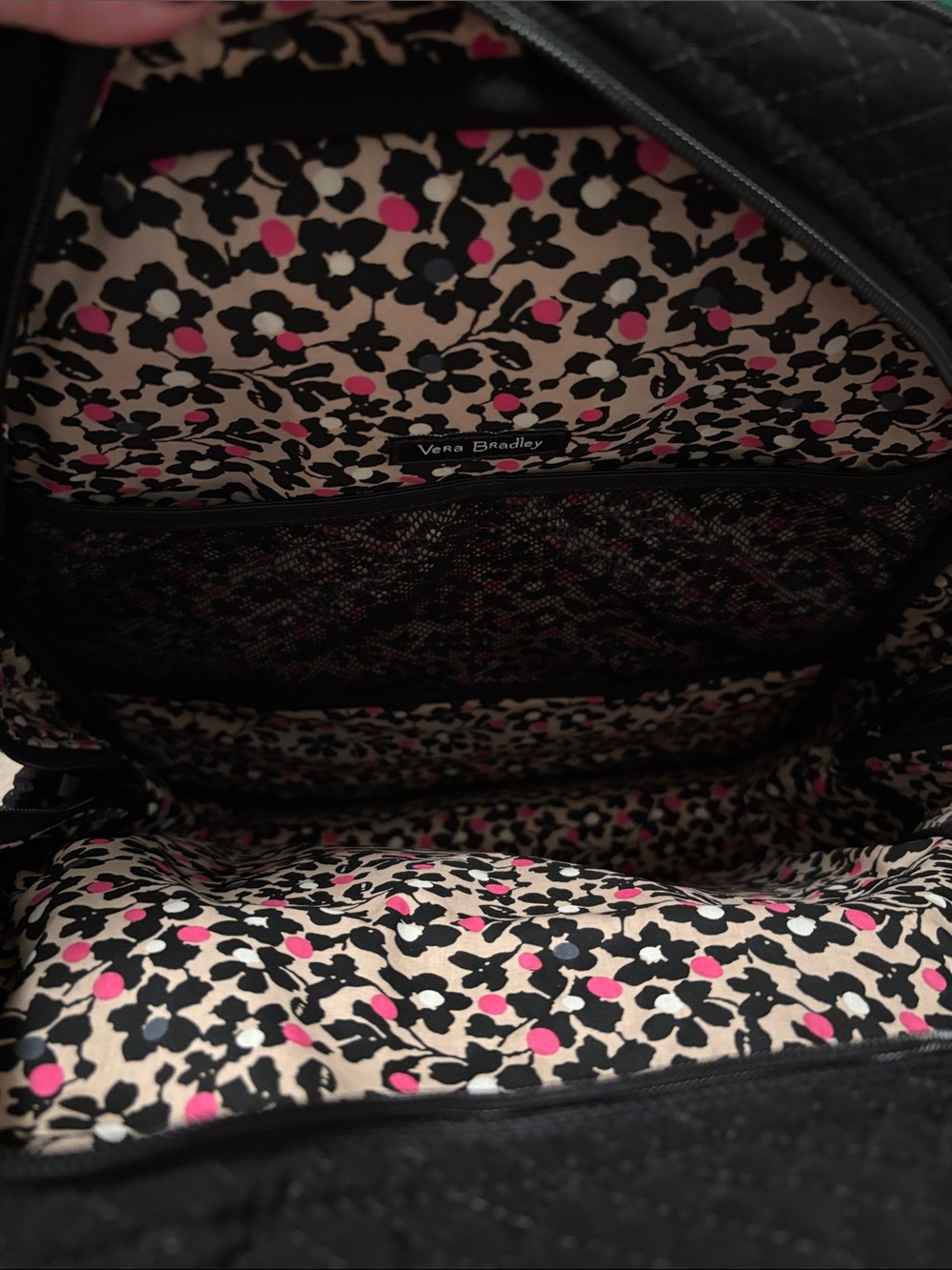 Vera Bradley Black Quilted Backpack with Front Zip Pocket - Picture 5 of 6